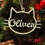 Wamantic Personalized Wooden Dog Cat Paw Ornament Christmas is Coming - Dog Cat Pet Name Customized Christmas Decoration Gift Wood Ornament Pine Tree Hanging Christmas Decorations (14#)