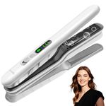 SUNMAY Cordless Hair Straighteners, Portable Titanium Hair Straightener and Curler with Negative Ion,Travel Flat Iron Hair Straighteners 2 in 1, Dual NTC for Stable Heat,20S Fast Heat Up