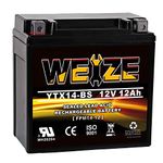 Weize YTX14 BS ATV Battery High Performance - Maintenance Free - Sealed AGM YTX14-BS Motorcycle Battery compatible with Honda Suzuki Kawasaki Yamaha scooter snowmobile