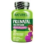 NATURELO Prenatal Multivitamin with Gentle Chelated Iron, Methyl Folate, Plant Calcium & Choline - Vegan, Vegetarian - Non-GMO - Gluten Free - 180 Capsules | 2 Month Supply