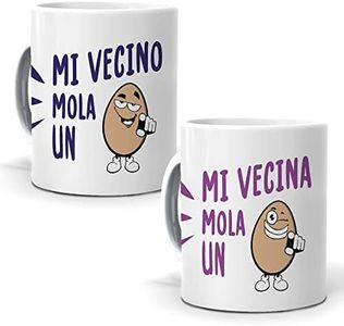 2 Tazas. Mi Vecino Mola un Huevo y mi vecina Mola un Huevo - 350 ml.