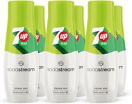 SodaStream Flavours 7Up Free Sparkling Drink Mix, Fizzy Drink Maker Concentrate, Caffeine Free Diet Soda, Natural Lemon & Lime, No Sugar, Official 7Up Light x SodaStream Syrup - 6 x 440ml Multi Pack