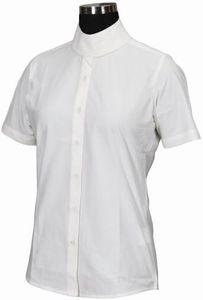 TuffRider Girl's Starter Short Sleeve Show Shirt, White, 16