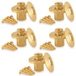 Wood Deck Brass Anchor with Collar for Pool Safety Cover. Universal Replacement for In-ground Swimming Pool Safety Covers and Mesh Covers (5 Pack)