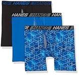 Hanes Total Support Pouch Men's Boxer Briefs Pack, X-Temp Cooling, Anti-Chafing, Moisture-Wicking Underwear, Trunks Available, Regular Leg - Marled, Large