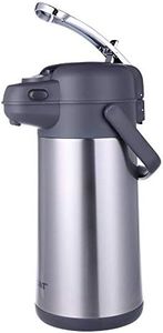 GiNT Coffee Airpot Thermal Carafe Dispenser with Pump, Stainless Steel Vacuum Insulated Lever-Action Airpots for Coffee to Keep Hot/Cold Retention, 101oz/3L, Silver