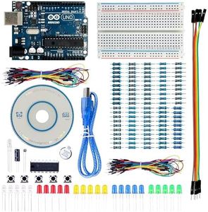 ByteX UNO Project Starter Kit with Tutorial, UNO R3 Board, USB Cable, Components, Compatible with Arduino IDE, LEDs, Buzzers, Tilt Switch