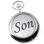 Mens 40th Birthday Gift Mother of Pearl Son Engraved Pocket Watch 40