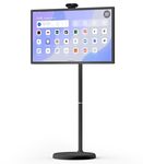 Cozyla Tablet TV: 32 Inch Smart Portable TV on Wheels, 1080P Touch Screen Monitor with Built-in Battery, Android OS with 4K Camera, Wireless Casting, Full Swivel Rolling Stand for Home & Office, Black
