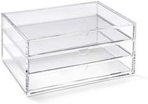 OSCO Medium Clear Acrylic 3 Drawer Chest | A5 | Pin storage | Jewellery | Paperclips | Crayons | Pens | Pencils | Small Stationery | H11 x W23 x D17 cm |