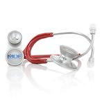 MDF MD One Epoch Lightweight Titanium Stethoscope, Adult, Pediatric, Burgundy Tube, Silver Chestpieces-Headset, MDF777DT17