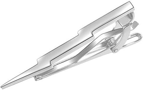Yoursfs Silver Lightning Bolt Tie Clip For Men Cool Pins Jewelry Necktie Clips Skinny Tie Pin