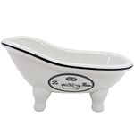 Vintage Clawfoot Tub Bathtub Soap Dish for Bathroom Shower - Christmas Decoration Ceramic Bar Soap Dish with Drain Holes, Sponge Holder Bath Container Bar Soap Tray for bathroom, Kitchen Sink