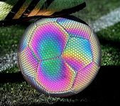 Bestie Reflective Football, Glow In The Dark, Reflective, Size 5 with Pump Light up glowing Holographic, Football,Soft Touch PVC,Suitable for Night Training Indoor Outdoor Night Games Boys Girls Kid
