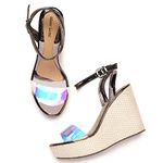 Marc Loire Women's Pair of Grey Platform Wedges High Heel Fashion Sandal, UK 8