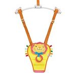 Munchkin Bounce & Play Door Frame Baby Bouncer, Adjustable Height Door Bouncer Baby Jumper, Padded Baby Stand & Jump Toy with Squeaky Nose & Baby Teether Rings, Supportive Baby Seat - Lenny the Lion