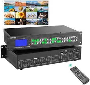 MT-VIKI 4K@60Hz HDMI Matrix Switcher Splitter 16x16 W/Web GUI+Audio, HDMI 2.0, HDCP 2.2, 4:4:4, 18 Gbps, EDID, APP, RS232, LAN, Rack Mount Switcher (16 in 16 Out)