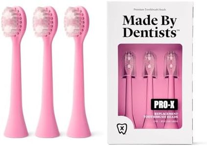 Made by Dentists PRO‑X Replacement Brush Heads for Adults – Compatible with PRO‑X Sonic Toothbrush (3 Pack) – Dentist‑Designed, Deep Plaque Removal, Soft Bristles, Travel‑Ready, Pink