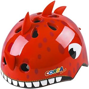 Atphfety Toddler Kids Bike Helmet, Adjustable and Multi-Sport, 2 Sizes for Ages 2-3-5-8-14 Years Child Boys Girls (Red Dinosaur)