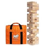 Jenga Official Giant JS6 - Extra Large Size Stacks to Over 4 feet, Includes Heavy-Duty Carry Bag, Premium Hardwood Blocks, Splinter Resistant, Precision-Crafted Known Brand Game