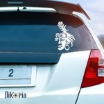 Dikoria Shiva Car Sticker, car Stickers for Car Exterior, Glass, Wall, Window | White Color Standard Size (12x12 Inch) | Design-Shiva Car Sticker White- D473