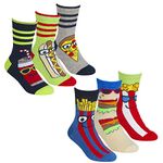 Childrens Kids Boys Cotton Rich Novelty Socks 9 or 18 Pair Bundle Back To School Food 9-12