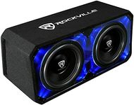 Rockville DV12K6D2 Dual 12" 4800w Car Audio Subwoofers Plexi Sub Enclosure Box, Black