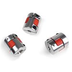 CNCTOPBAOS 3Pcs 6.35x10mm Coupling,6.35mm to 10mm Coupler,Jaw Spider Plum Couplings Jaw Shaft Aluminum Flexible Coupler for Stepper Motor D25L30 Connector Motor Clamp for CNC Router,3D Printer