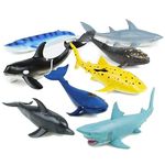 Boley 8 PC Whale, Shark, and Mammals Figure Toys - Realistic Looking Ocean Creatures - Sea Creatures Great for Party Favors, Bath Time, and More!