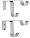 Homeproducts4U 2 Strong Double SS Bracket for 2 Curtain Rod