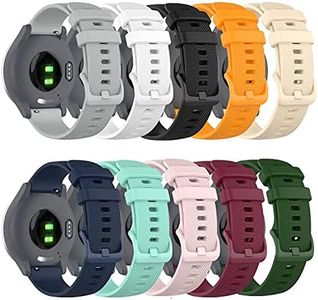 RuenTech Bands intended for Garmin Venu/Vivoactive 3/Forerunner 245 645/Vivomove HR/Vivomove Watch Band 20mm Quick Release Silicone Bands (10-PACK)