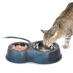 K&H Pet Products Heated Thermo-Kitty Café Outdoor Heated Cat Bowls, Feral Cat Feeding Station - No More Frozen Food or Water, 2093