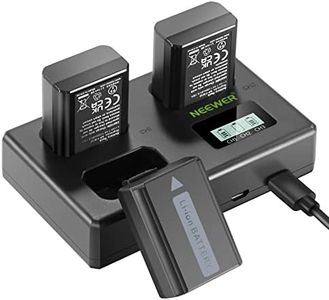 NEEWER NP-FW50 Replacement Battery and Charger Set, 3 Pack 1100mAh NP-FW50 Battery&Triple Slot USB Charger Compatible with Sony ZV-E10 A7 A7R A7RII A7II A7SII A7S A7RII A6300 A6400 A6500 RX10
