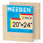 MEEDEN Unfinished Wood Canvas Board: 1-1/2" Deep 20x24” Wooden Canvas Panel Pack of 2 - Blank Cradled Wood Art Board for Painting