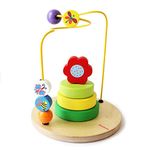 Shumee Wooden Garden Themed Flower Stacker & Maze Activity Toy (1-3 Years) | Develop Problem Solving and Imagination in Toddlers/Preschoolers