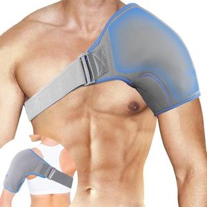 NEWGO Shoulder Ice Pack Rotator Cuff Cold Therapy, Reusable Ice Pack Shoulder Ice Wrap Gel Cold Pack for Shoulder Injuries Pain, Tendonitis, Recovery After Shoulder Surgery (Shoulder Ice Pack Gray)
