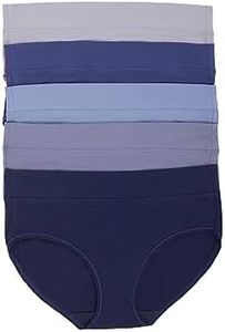 Felina Women's Pima Cotton Hipster Panties - Soft & Stretchy Comfort, Tagless, Wide Waistband, City Basics - Pack of 5, Moody Blues, Medium