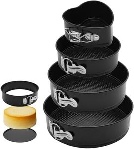 AGIgear Springform Cake Pan Set,Non-Stick Springform Pans Set of 4 (4, 7, 9,10inches),Leak-Proof Round Cake Pans with Removable Bottom for Baking Cake Pie Pizza and Quiches (BlackX4)