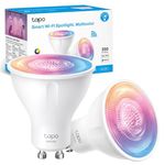 Tapo Smart Wi-Fi GU10 LED Bulbs, Multicolour, White Tunable, RGB, LED Spotlight Bulbs, Remote Control, Energy Saving, Works with Alexa & Google Home, No hub required Tapo L630 (2-pack)[Energy Class E]