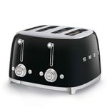 SMEG 4 Slice Retro Toaster, TSF03BLUS, Black