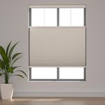 Youngoo Cordless Top Down Bottom Up Cellular Shades, Blackout Honeycomb Pleated Blinds, Room Darkening Honeycomb Shades for Windows, Light Control, Size 34" W x 72" H, Beige, CEL34BG72G