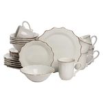 10 Strawberry Street Oxford Dinnerware Set, 24 Pc, Cream