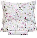 Queen's House Bedding Egyptian Cotton Floral Sheets Queen Size Set-E