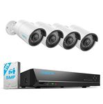 REOLINK 8CH 5MP Security Camera Full Set, 4pcs Wired Home Security PoE CCTV Camera Kit for Outdoor, Smart Person/Pet/Vehicle Detection, 4K 8CH NVR with 2TB HDD for 24-7 Recording
