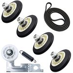 4581EL2002C Dryer Drum Roller Assembly, 4400EL2001A Dryer Belt and 4561EL3002A Dryer Motor Idler Pulley with Spring Compatible with LG Kenmore Dryers