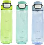 Contigo AUTOSEAL Spill-Proof Water Bottles 24oz, BPA Free, Aqua, Lagoon, Vib Lime