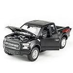 1:32 for Ford F150 Raptor Pickup Truck Toy Diecast Toy Car Model with Sound Light Pullback Vehicle for Kids Toys Boy Gift Scale Model Car (Color : Black)