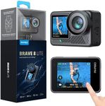 AKASO Brave 8 Lite Waterproof Action Camera - 4K60 Ultra HD Video, 20MP Photos, HDR, Dual Screen, SuperSmooth Stabilization, 8X Slow Motion, 4X ZOOM, Super Wide Angle, and Accessory Kits