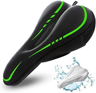 Ronux Gel Bike Seat Cover Padded - Extra Soft Bike Seat Cushion with Waterproof Cover - Bike Saddle Cushion Covers for Mountain, Road, Exercise Bikes - Outdoor Indoor Cycling - Women and Men (Green)