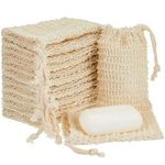 50 Pack Soap Saver Bag with Drawstring Exfoliating Pouch Sisal Soap Savers Mesh Soap Bag Foaming and Drying Soap Holder for Bath and Shower